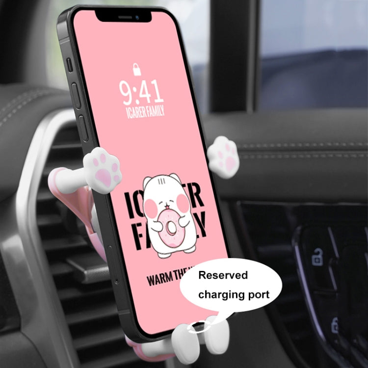 ICARER FAMILY AK-01 Car Air Outlet Cartoon Phone Holder Car Navigation Gravity Support Frame(Pink) - Car Holders by ICARER FAMILY | Online Shopping UK | buy2fix