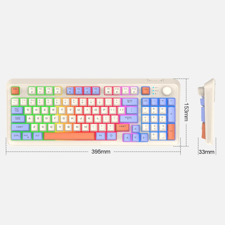 XUNSVFOX K94 Wireless Bluetooth Dual Mode Mechanical Keyboard Gaming Office Laptop Keyboard(Sea Salt) - Wireless Keyboard by buy2fix | Online Shopping UK | buy2fix