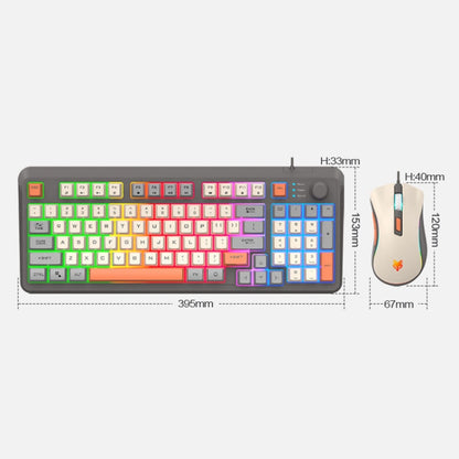 XUNSVFOX K820 Wired Gaming Mechanical Feeling 94 Keys Keyboard And Mouse Set(Bee) - Wired Keyboard by XUNSVFOX | Online Shopping UK | buy2fix