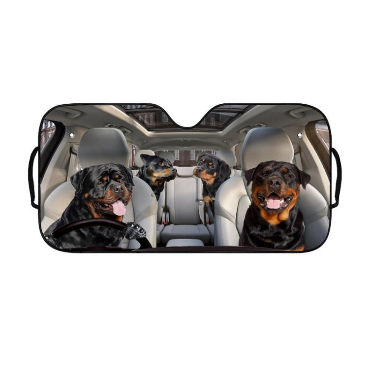 70x138cm Printed Car Sun Protection Heat Insulation Sunshade(Black Dog) - Window Foils & Solar Protection by buy2fix | Online Shopping UK | buy2fix