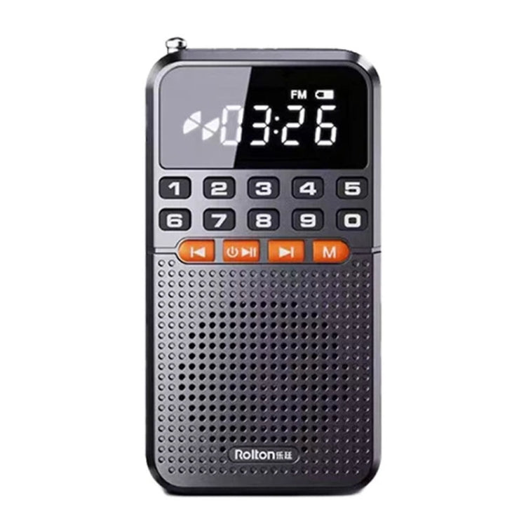 Rolton T1 Portable Radio Receiver Old People Singing Opera Player Mini Stereo Walkman(Black) - Radio Player by Rolton | Online Shopping UK | buy2fix