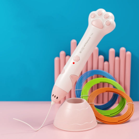 Cat Claw USB Charging Low Temperature 3D Printing Pen Children DIY Graffiti 3D Painting Pen(Sakura Pink) - 3D Printer by buy2fix | Online Shopping UK | buy2fix
