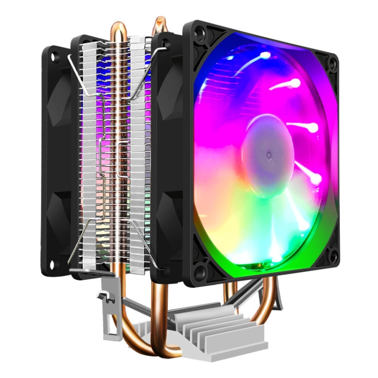 COOLMOON Frost Double Copper Tube CPU Fan Desktop PC Illuminated Silent AMD Air-Cooled Cooler, Style: P22 Streamline Edition Double Fan - Fan Cooling by COOLMOON | Online Shopping UK | buy2fix