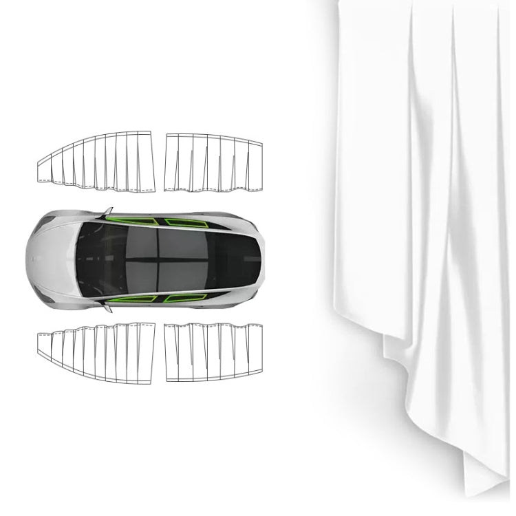 For Tesla Model Y 4pcs White Car Side Window Privacy Sun Protection Curtain - Window Foils & Solar Protection by buy2fix | Online Shopping UK | buy2fix