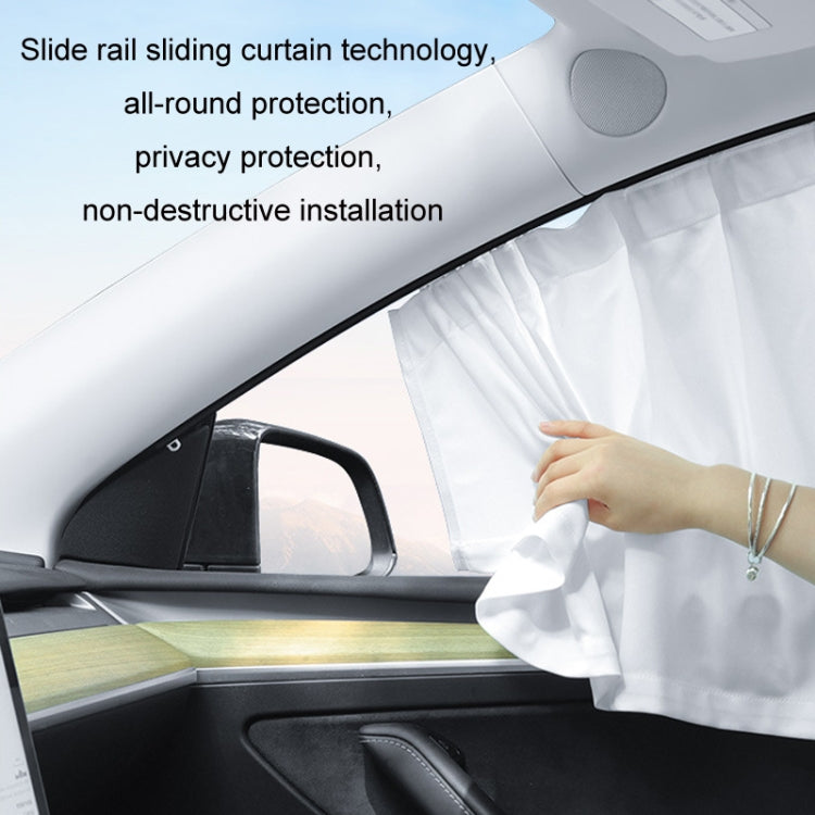 For Tesla Model Y 4pcs Black Car Side Window Privacy Sun Protection Curtain - Window Foils & Solar Protection by buy2fix | Online Shopping UK | buy2fix
