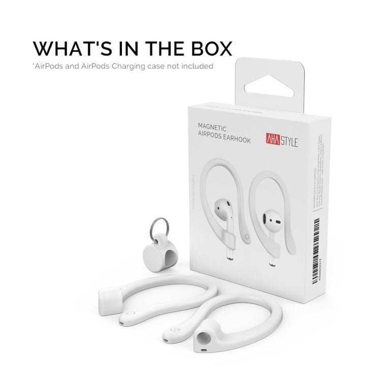 AhaStyle PT78 1pair Wireless Earphones Magnetic Silicone Storage Anti-Loss Earhooks For Apple AirPods 1 / 2 / 3 / Pro / Pro 2(White) - Anti-lost & Holder by AhaStyle | Online Shopping UK | buy2fix