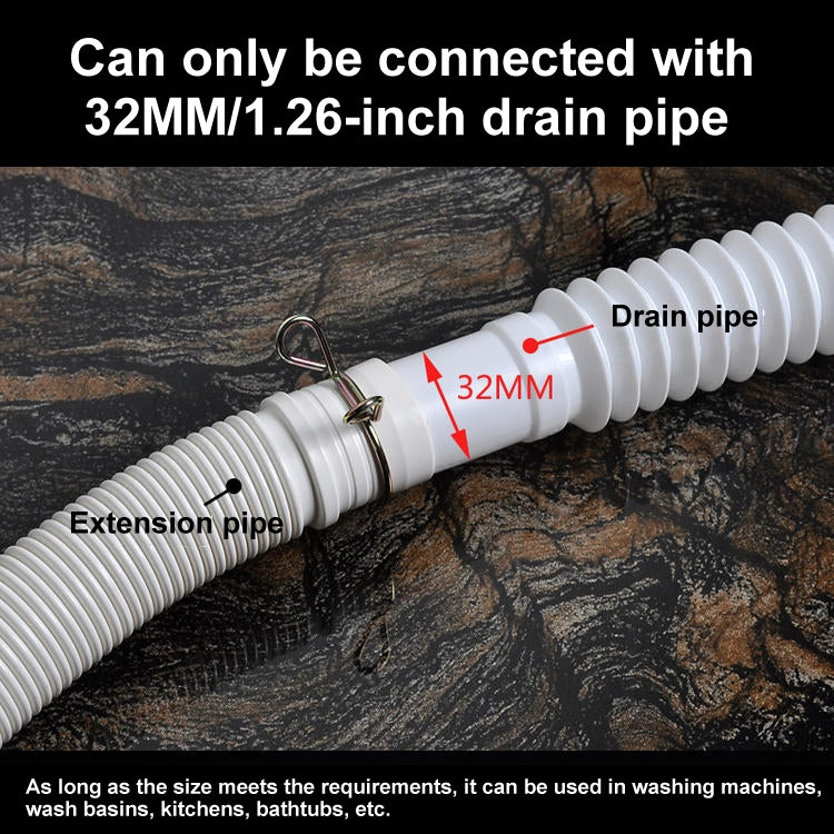 0.8m Diameter 32mm Extended Drain Hose for Washing Machine / Kitchen Basin / Bathtub - Washing Machines & Accessories by buy2fix | Online Shopping UK | buy2fix