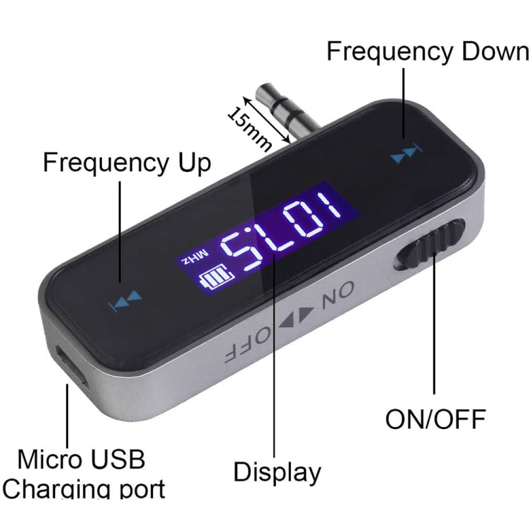 FM-01 3.5mm Music Audio FM Transmitter Mini Wireless Car MP3 Player - Bluetooth Adapters by buy2fix | Online Shopping UK | buy2fix