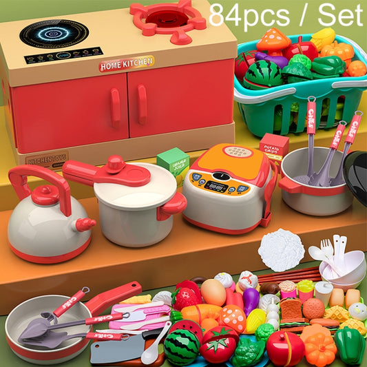 84pcs / Set Children Simulation Kitchen Cooking Toys Pretend Play Educational Toys Set - Pretend Play Toys by buy2fix | Online Shopping UK | buy2fix