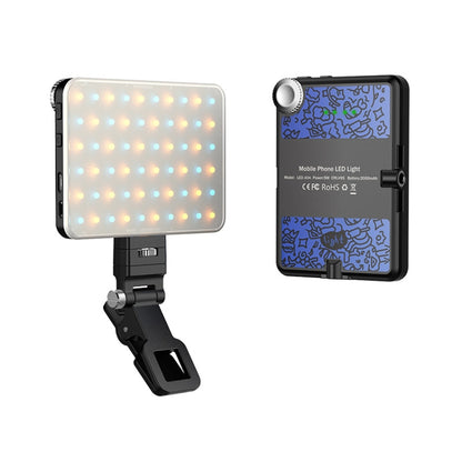 60 LEDs Rechargeable Clip Fill Light With Front & Back Clip Adjusted 3 Light Modes For Phone, Spec: A Type Blue - Selfie Light by buy2fix | Online Shopping UK | buy2fix