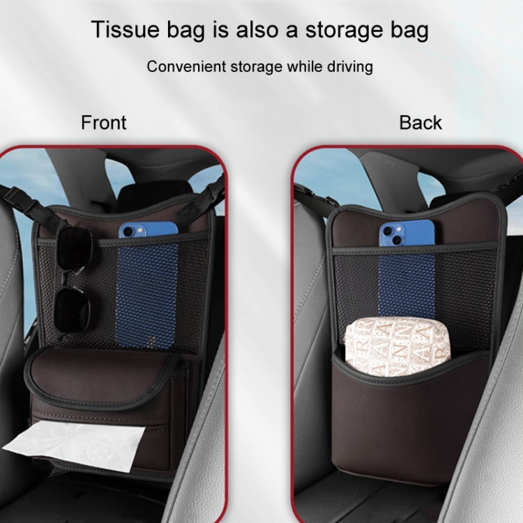 Car Between Seats Organizer Multifunctional Storage Bag Front And Back Dual Usage Tissue Box(Grey) - Stowing Tidying by buy2fix | Online Shopping UK | buy2fix