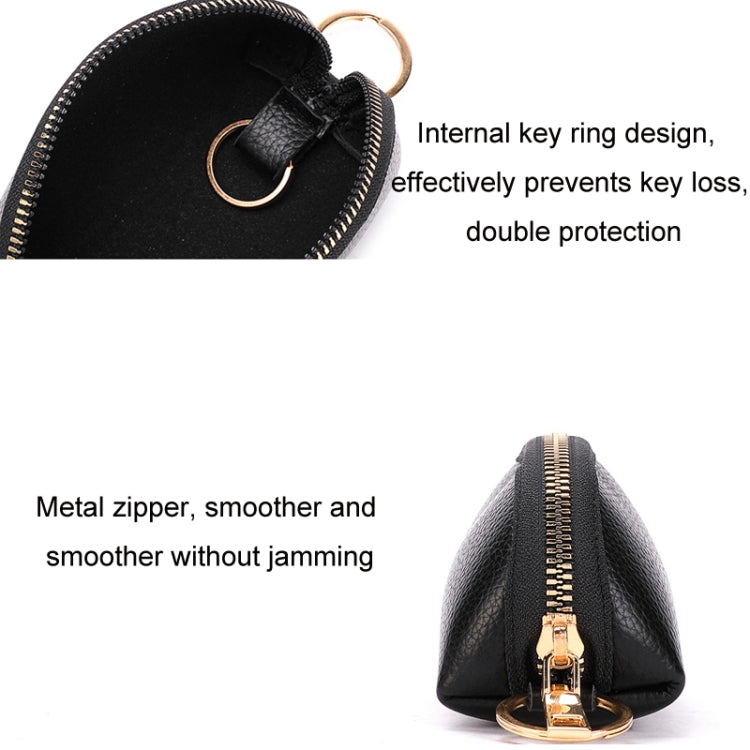 Mini Car Key Bag Large Capacity Soft Leather Coin Purse(Black) - Car Key Cases by buy2fix | Online Shopping UK | buy2fix