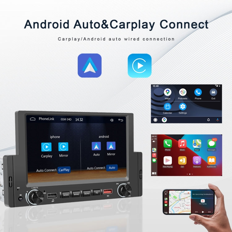 6.2 Inch MP5 Player Single Butt Universal Wired CarPlay Car Monitor, Model: Standard+4 Light Camera - Car MP3 & MP4 & MP5 by buy2fix | Online Shopping UK | buy2fix