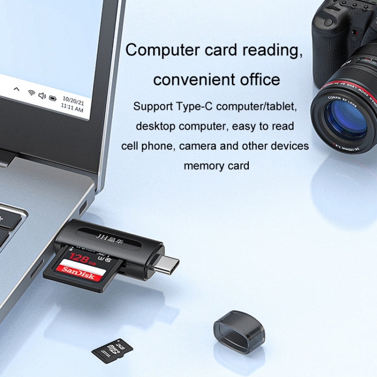 JINGHUA Type-C / USB2.0 TF+SD 2 In 1 Card Reader Multi-function Reader(Black) -  by JINGHUA | Online Shopping UK | buy2fix