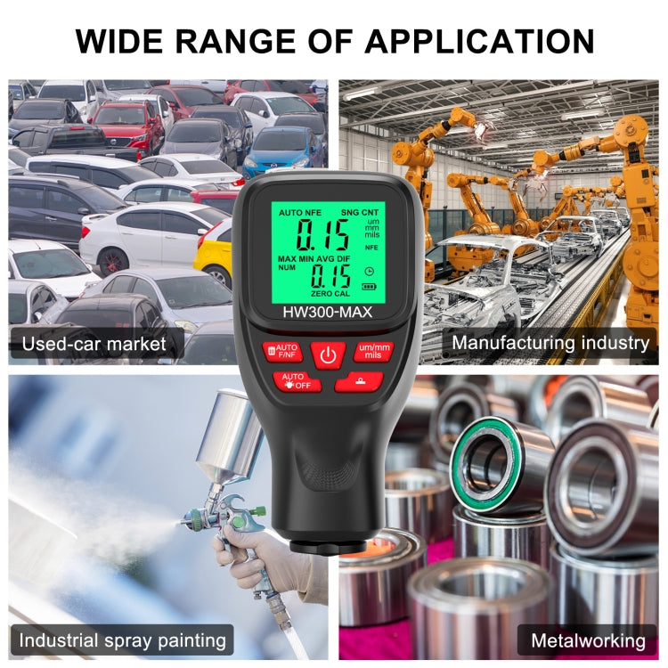 HW300-MAX Coating Thickness Gauge Anti-skid Paint Film Tester(White) - Coating Thickness Gauge by buy2fix | Online Shopping UK | buy2fix