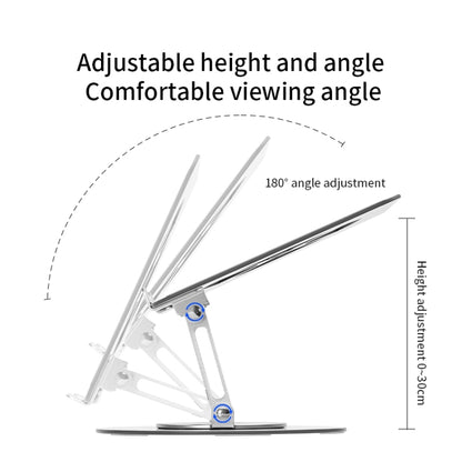 Aluminum Alloy Laptop Stand Notebook Riser with 360 Degree Rotating Base,(Silver) - Laptop Stand by buy2fix | Online Shopping UK | buy2fix