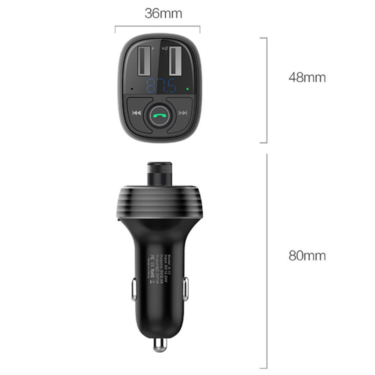 S-10 Car Bluetooth Fast Charger Receiver Auto One To Two Charger Cigarette Lighter - Car Charger by buy2fix | Online Shopping UK | buy2fix