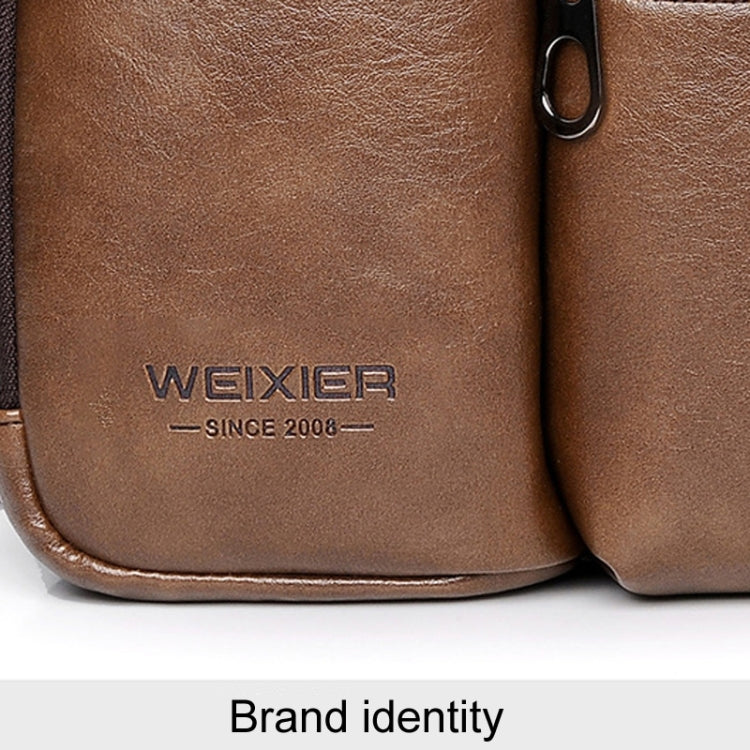 WEIXIER D401 Men Large Capacity Crossbody Single Shoulder Bag Casual PU Messenger Handbag(Black) - Single-shoulder Bags by WEIXIER | Online Shopping UK | buy2fix