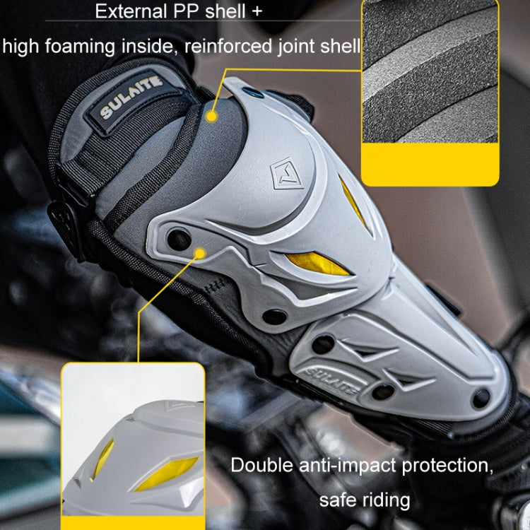 SULAITE Motorcycle Outdoor Riding Breathable Protective Equipment, Color: 2pcs /Set Elbow Pads Gray - Protective Gear by SULAITE | Online Shopping UK | buy2fix