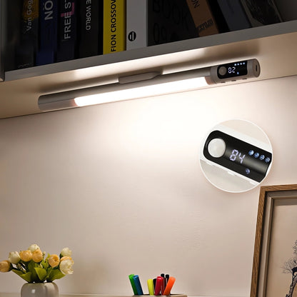 Rechargeable Under Cabinet LED Motion Sensor Night Light with Digital Display 1200mAH(Silver) - Sensor LED Lights by buy2fix | Online Shopping UK | buy2fix