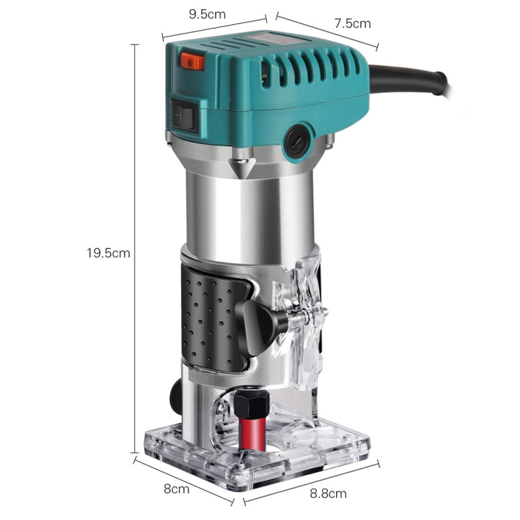 MOYI Aluminum Body Multifunctional Small Electric Woodworking Carving Slotting Trimming Machine, Specifications: 15 Milling Cutters EU Plug - Others by MOYI | Online Shopping UK | buy2fix