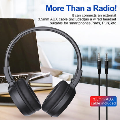 F4 Digital Display Automatic Scanning Foldable FM Radio Headphone, Spec: Battery Version - Radio Player by buy2fix | Online Shopping UK | buy2fix