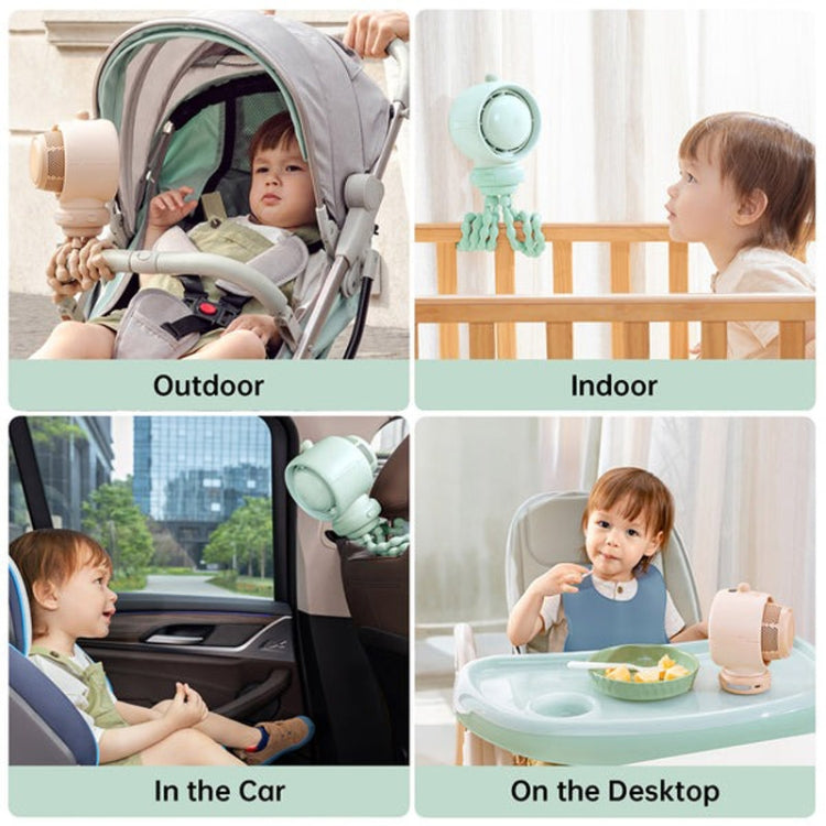 JisuLife Stroller Fan Life2S High Speed Energy Saving Stroller Mini Fan Octopus Bladeless Swingable Head Air Purifying Fan(Mint Green) - Electric Fans by JisuLife | Online Shopping UK | buy2fix