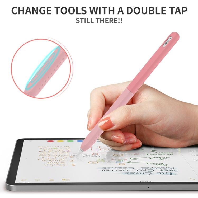 For Apple Pencil 2 AhaStyle PT182 Split Clashing Colors Stylus Protective Case(Gray) - Pencil Accessories by AhaStyle | Online Shopping UK | buy2fix