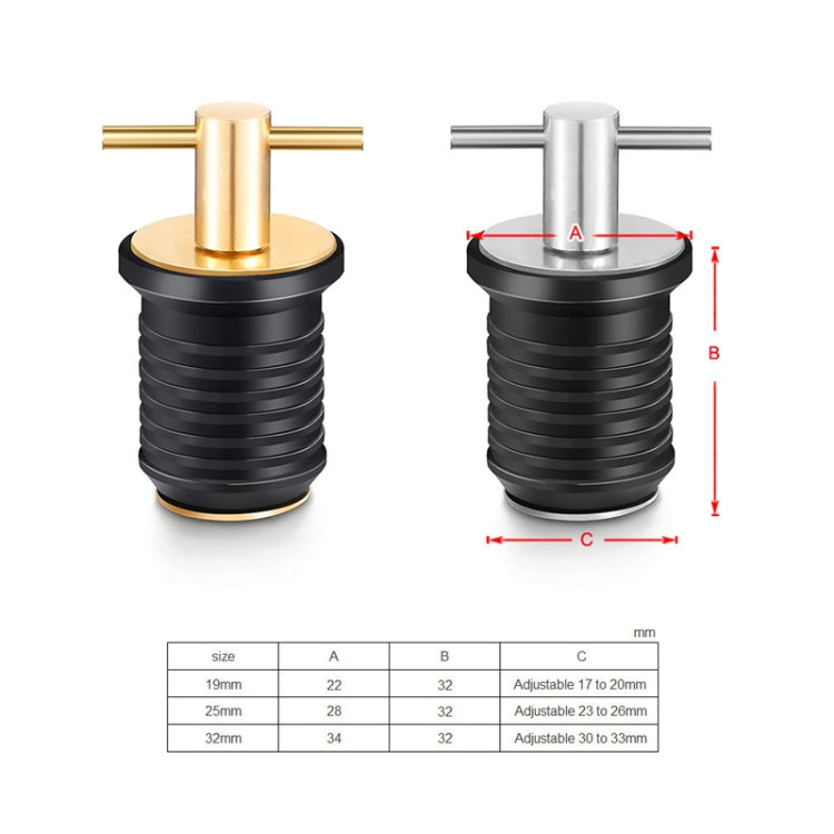 Marine Motorboat Deck Cross Drain Plug Screw, Size: Copper For 19mm - Marine Accessories & Parts by buy2fix | Online Shopping UK | buy2fix