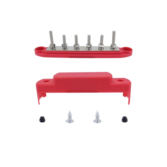 M6 RV Yacht High Current 6-column 250A Base Busbar, Color: Red - Fuse by buy2fix | Online Shopping UK | buy2fix