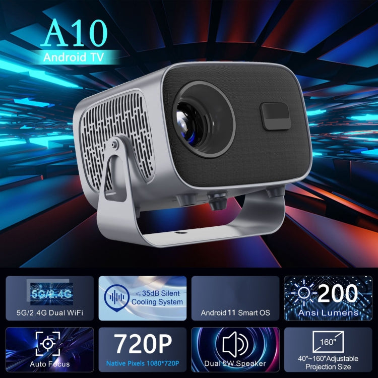 4K Smart Android Portable Projector AU Plug - Mini Projector by buy2fix | Online Shopping UK | buy2fix