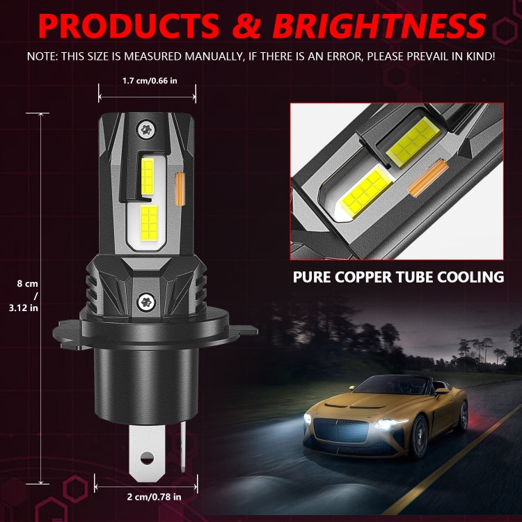 Car Universal Direct Plug LED Headlight Retrofit Bulb, Specifications: H4/9003 - LED Headlamps by buy2fix | Online Shopping UK | buy2fix