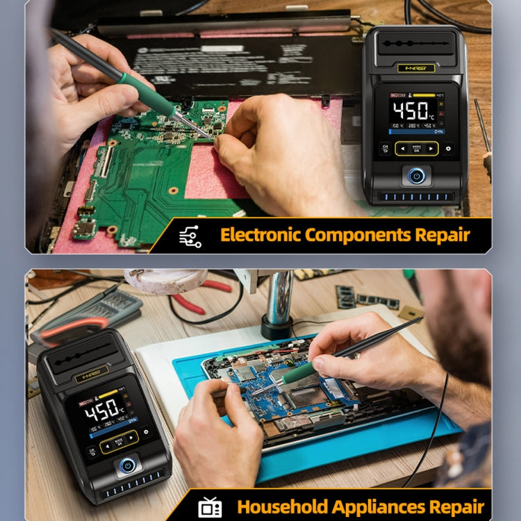 FNIRSI 200W Intelligent Constant Temperature Electric Soldering Iron Station, Set: EU Plug F210 Upgrade 3 Heads - Electric Soldering Iron by FNIRSI | Online Shopping UK | buy2fix