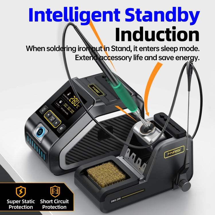 FNIRSI 200W Intelligent Constant Temperature Electric Soldering Iron Station, Set: EU Plug F210 Upgrade 3 Heads - Electric Soldering Iron by FNIRSI | Online Shopping UK | buy2fix