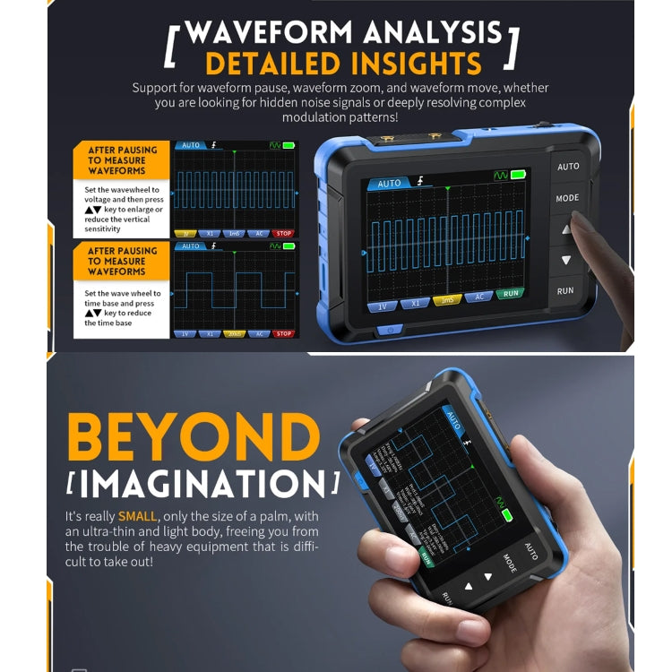 FNIRSI 2 In 1 Mini Portable Digital Oscilloscope Signal Generator, Set: Upgrade - Digital Multimeter by FNIRSI | Online Shopping UK | buy2fix