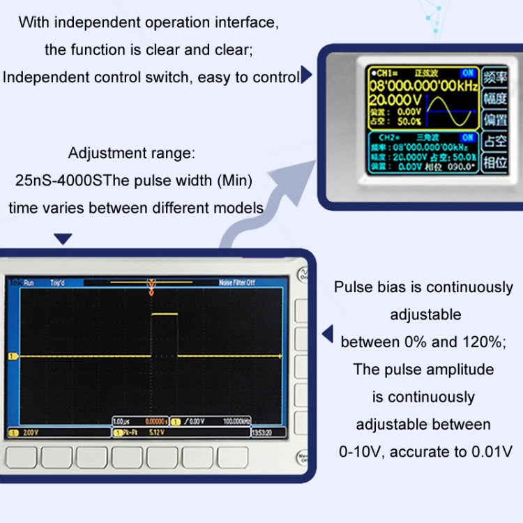 JUNTEK Programmable Dual-Channel DDS Function Arbitrary Waveform Signal Generator, Frequency: 40MHz(EU Plug) - Other Tester Tool by buy2fix | Online Shopping UK | buy2fix