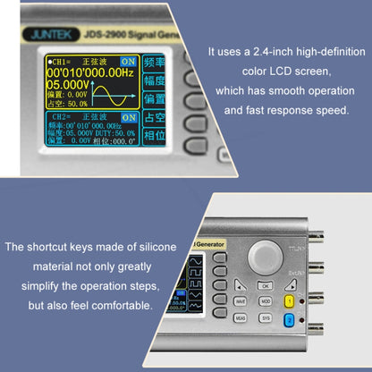 JUNTEK Programmable Dual-Channel DDS Function Arbitrary Waveform Signal Generator, Frequency: 60MHz(AU Plug) - Other Tester Tool by buy2fix | Online Shopping UK | buy2fix