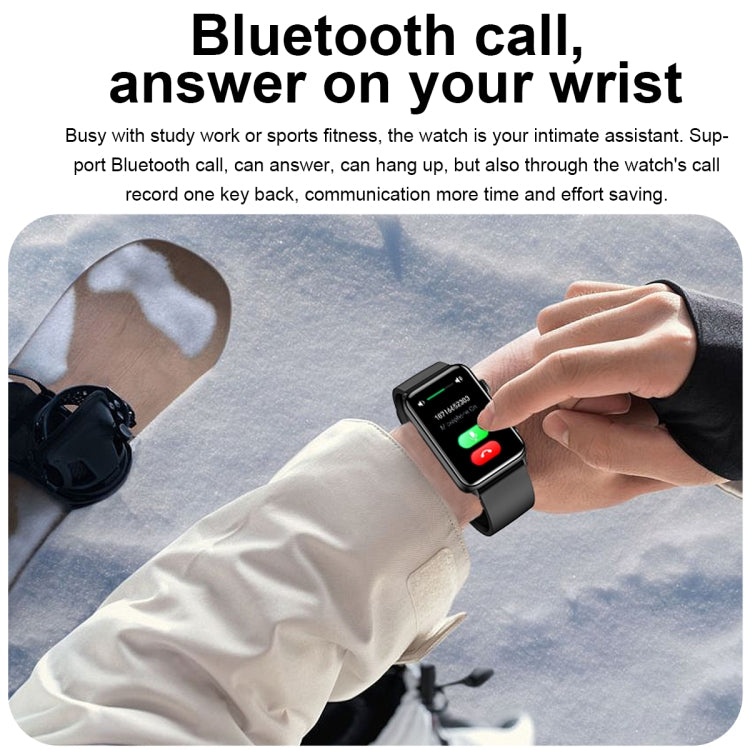 Smart Watch Ring ECG Temperature Heart Rate Blood Pressure Health Bluetooth Talking Watch, Color: Black Leather - Smart Wristbands by buy2fix | Online Shopping UK | buy2fix