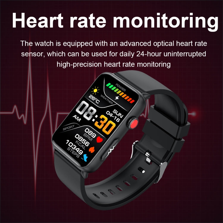 Smart Watch Ring ECG Temperature Heart Rate Blood Pressure Health Bluetooth Talking Watch, Color: Black Leather - Smart Wristbands by buy2fix | Online Shopping UK | buy2fix