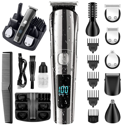 6 in 1 Men Waterproof Electric Hair Trimmer Kit Nose Trimmer, Mustache Trimmer Body Shaver 8688 - Hair Trimmer by buy2fix | Online Shopping UK | buy2fix