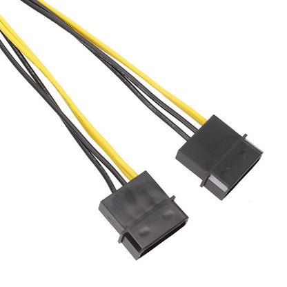 20cm IDE Power Dual Large 4Pin To EPS 8Pin CPU Supply Cable - Power Cord by buy2fix | Online Shopping UK | buy2fix