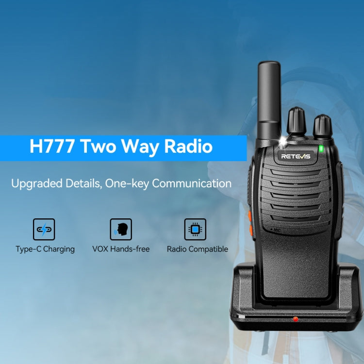 RETEVIS H777 16 Channels Compact Portable Handheld Walkie Talkie With Charging Base, Style: PMR - Handheld Walkie Talkie by RETEVIS | Online Shopping UK | buy2fix