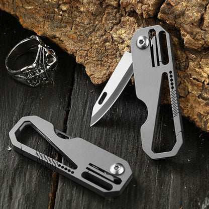 Multifunctional Titanium Keychain Outdoor Portable Defense Mini Folding Knife, Style: With Steel Ring - Key Rings by buy2fix | Online Shopping UK | buy2fix