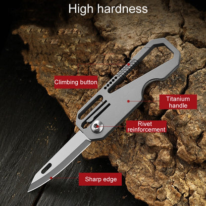 Multifunctional Titanium Keychain Outdoor Portable Defense Mini Folding Knife, Style: With Steel Ring - Key Rings by buy2fix | Online Shopping UK | buy2fix