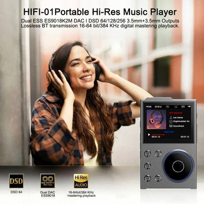 2.4 inch HIFI Bluetooth Music Player DSD256 Mastering Sound Quality Walkman, Memory: 16GB+16GB(Gray) - MP3 Player by buy2fix | Online Shopping UK | buy2fix