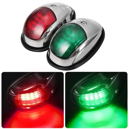 Marine Navigation Warning Light Signal LED Yacht Light, Color: Silver Shell Green - Marine Accessories & Parts by buy2fix | Online Shopping UK | buy2fix