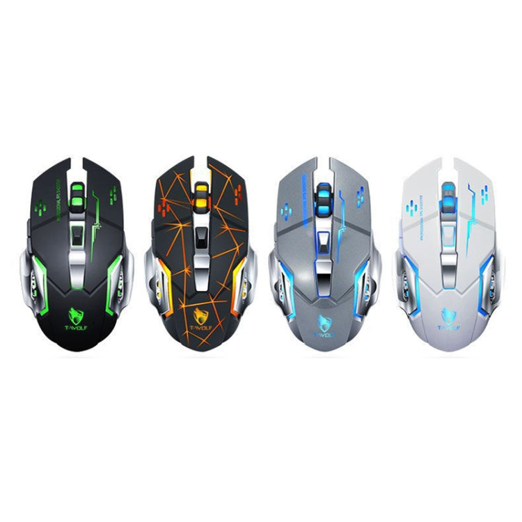 T-WOLF Q13 2.4GHz 6-keys RGB Colorful Light Gaming Wireless Mouse, Color: Single Mode Star Black - Wireless Mice by T-WOLF | Online Shopping UK | buy2fix