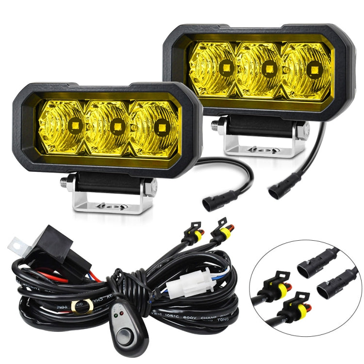 E23 40W 9V-30V 5 Inch Waterproof 3-Eye Headlight(Spotlight Yellow Light) - Work Lights by buy2fix | Online Shopping UK | buy2fix