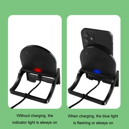 15W Desktop Vertical Cell Phone Wireless Charging Stand(Black) - Wireless Charger Holders by buy2fix | Online Shopping UK | buy2fix