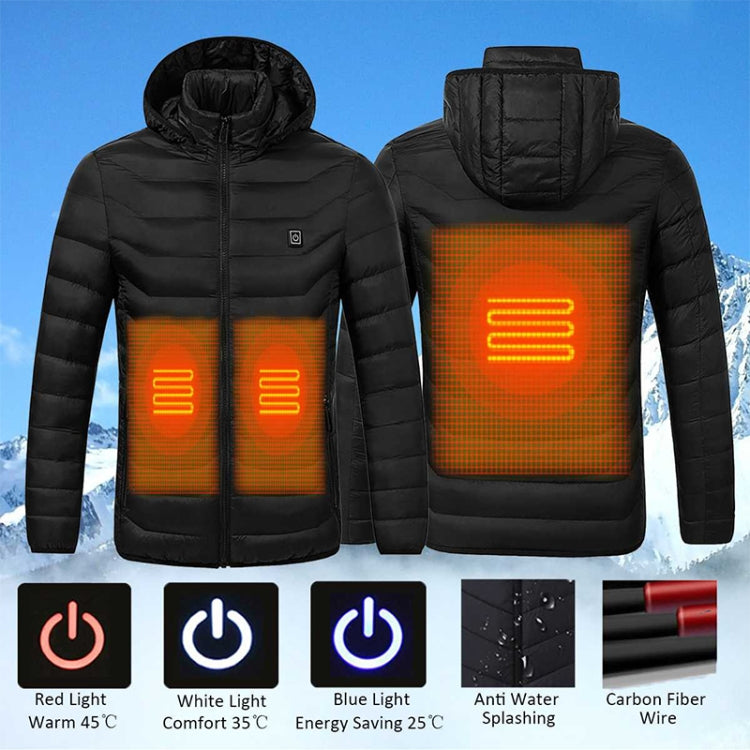 Winter Smart Electric Heating Hooded Jacket, Size:XXXL(Red) - Down Jackets by buy2fix | Online Shopping UK | buy2fix